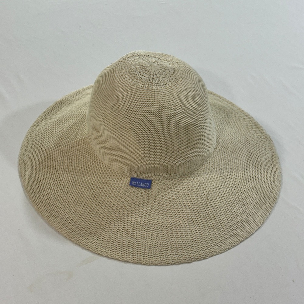 Wallaroo Hat Company Victoria Diva Sun Hat Women One Size Cream Tan Wide Brim